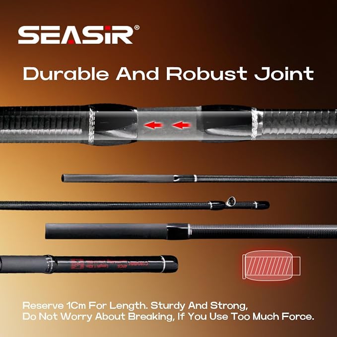 SEASIR Salminus Travel Fishing Rod, 4 Piece Spinning Rod Medium/Medium Heavy Biatcaster Rod, XF Baitcasting Rod, Portable, 40T Carbon Fiber, Fuji O, EVA Grip, Saltwater Freshwater Bass Trout Big Fish