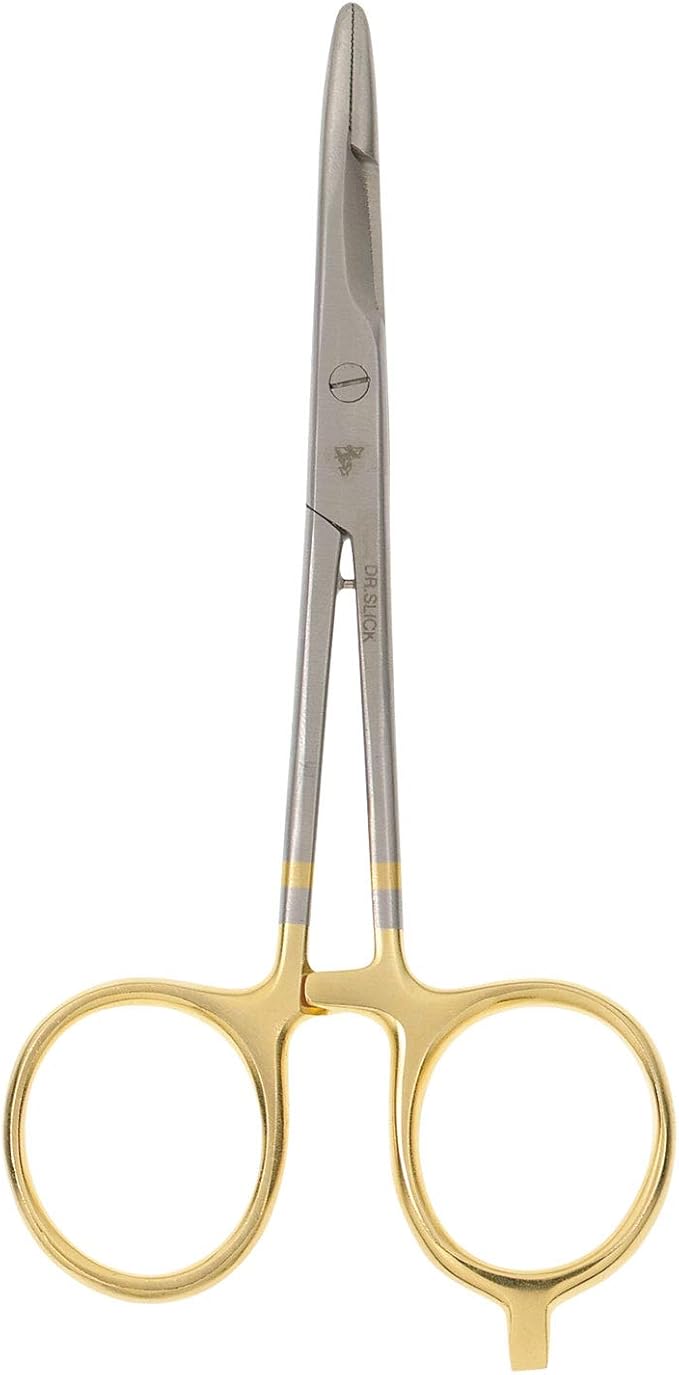 Dr. Slick Scissor Clamp, 6-1/2", Gold Loops, Straight, 1/2