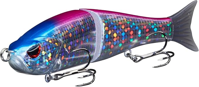 Bassdash SwimShad Glide Baits Jointed Swimbait Bass Pike Salmon Trout Muskie Fishing Lure,3-Pack