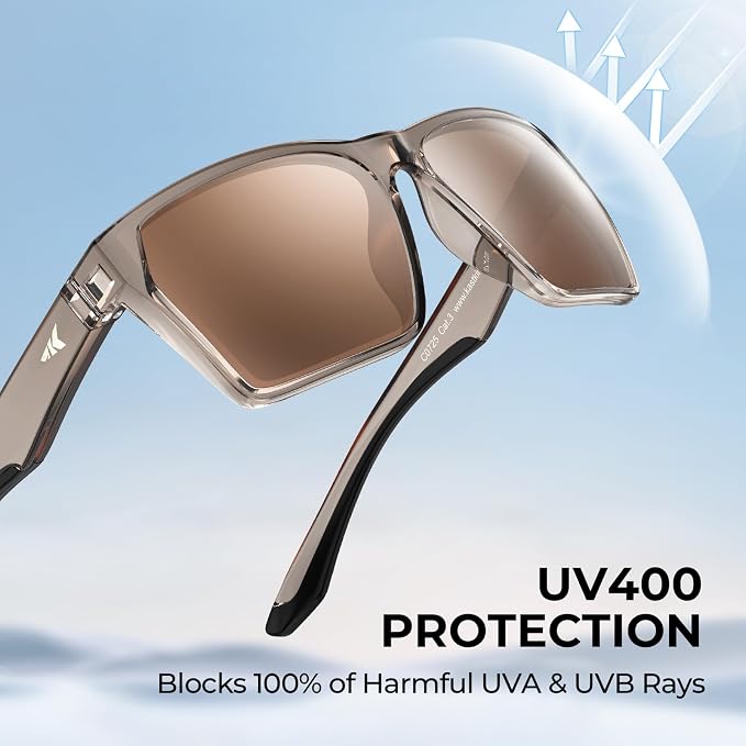 KastKing Beartrap Polarized Sports Fishing Sunglasses, With PuriVex Protective Lens Coating, Square Frame Design, Men Women