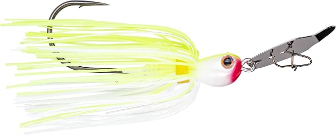 Strike King Thunder Cricket Fishing Lure, Vibrating Swim Jig, Silver Blade, 4/0 Jungle-Style Flipping Hook