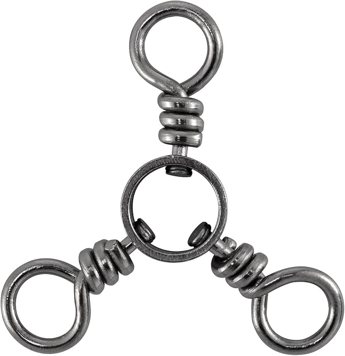 Dr.Fish 50 Pack 3 Way Swivel Fishing Tackle 30-220Lb Catfish Swivels Three Way Rigs Freshwater Saltwater Catfish Tackle