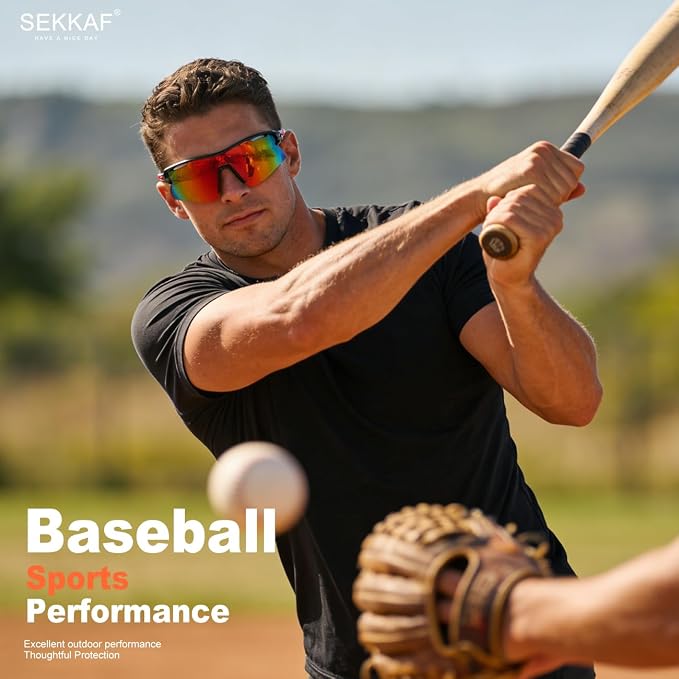 SEKKAF Polarized Sports Sunglasses for Men Women and Youth, UV400 Protection Ideal for Cycling Baseball Fishing Golf Running