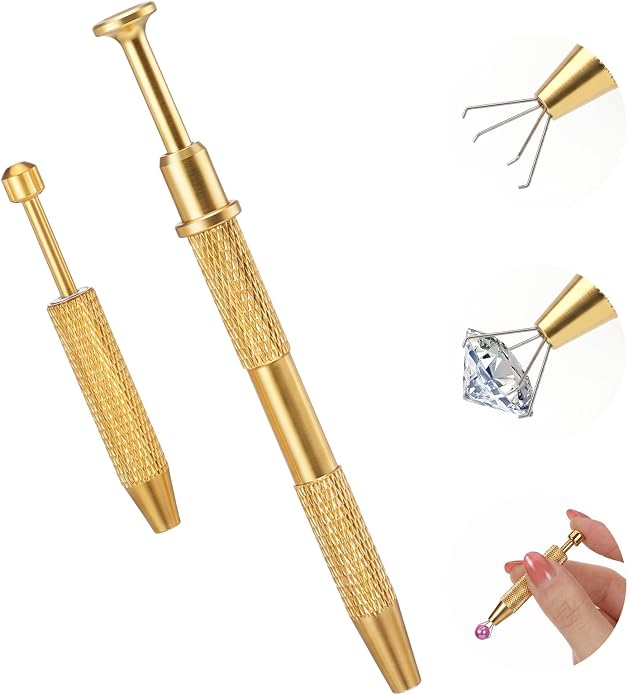 2Pcs Piercing Ball Grabber Tool Jewelry Grabber Tool Stainless Steel 4 Prongs Claw Tweezers Body Piercing Kit for Changing Ear/Eyebrow/Lip/Septum Piercings Jewelry