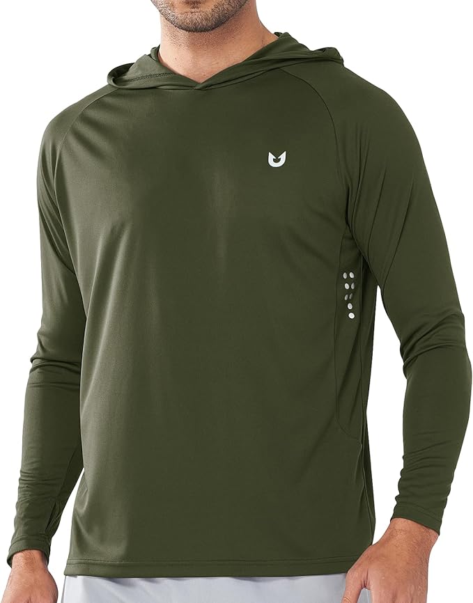 NORTHYARD Men's UPF 50+ Rash Guard Hoodie Long Sleeve Sun Protection Shirt Fishing Swim Beach Hiking Quick Dry Lightweight