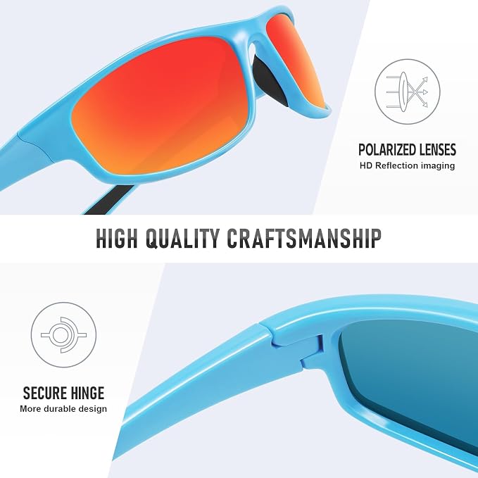 Sports Polarized Sunglasses for Men Women Wrap Around Sun Glasses Fishing Cycling Driving Running UV Protection