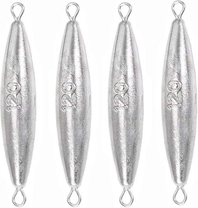 10PCS Fishing Weights Torpedo Sinkers Inline Trolling Sinkers Weights Kit Fishing Sinkers Catfishing Sinkers Saltwater Fishing Torpedo Weights Double Ring Sinkers - 1oz(30g)