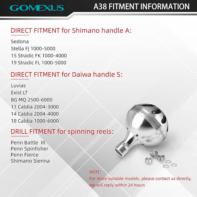 GOMEXUS Power Knob Compatible for Shimano Daiwa Spinning Reel Fishing Reel Handle Knob