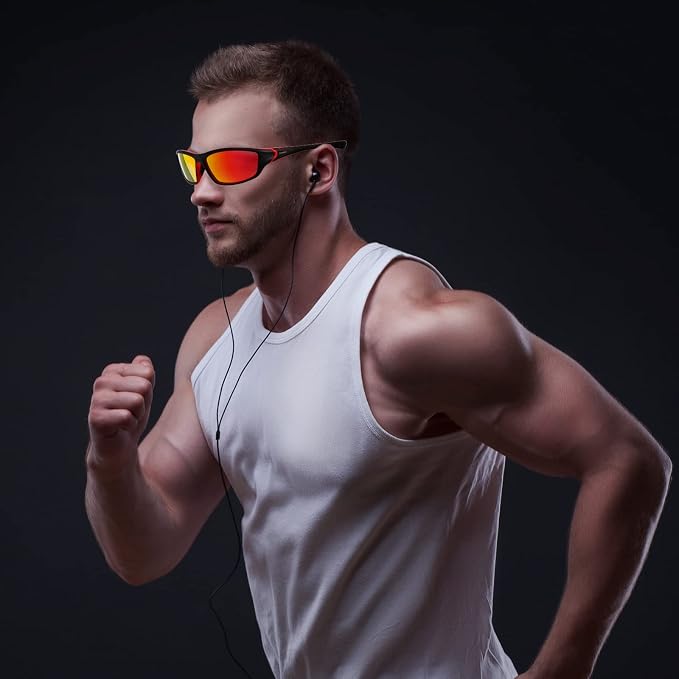 TOODOO 4 Pairs Men Polarized Sunglasses with UV Protection Driving Glasses Sports for Sport Outdoor Activities