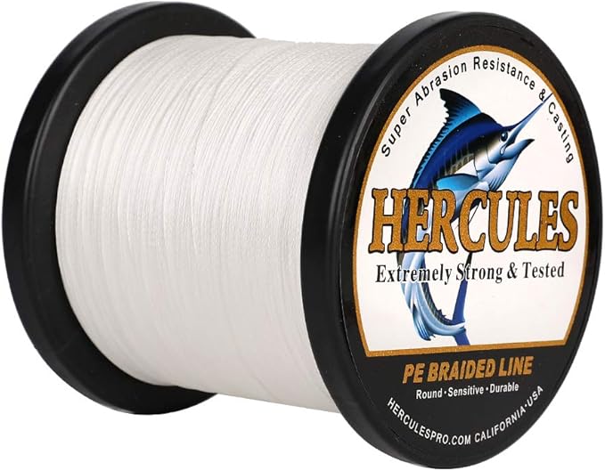 HERCULES Cost-Effective Super Strong 4 Strands Braided Fishing Line 6LB to 100LB Test for Salt-Water, 109/328 / 547/1094 Yards (100M / 300M / 500M / 1000M), Diam# 0.08MM - 0.55MM, Hi-Grade