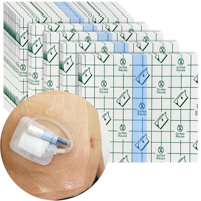 50 Pieces Waterproof Dialysis Port Shower Cover Shields PD Catheter Shower Protector Peritoneal Dialysis Accessories Peg Feeding Tube Supplies Chest Central Line (8 x 8 Inch)