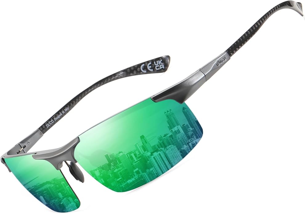 DUCO Polarized Sunglasses Mens Ultralight Carbon Fiber Sun Glasses for Men Driving Sports Fishing UV400 Protection DC8277