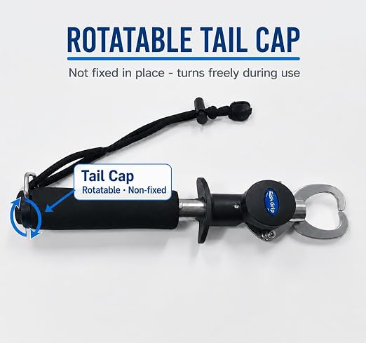 Multifunctional Fishing Scale Fish Lip Gripper with Ruler, 33 lb Portable Fish Grabber Tool with Non-Slip Handle and Wrist Strap for Freshwater Saltwater Fishing