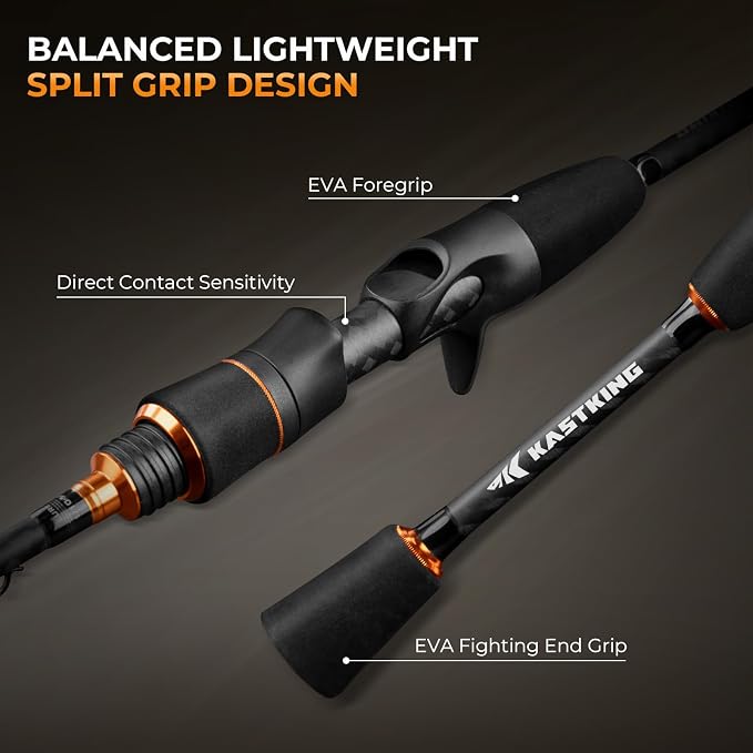 KastKing Zephyr Finesse Fishing Rods – BFS Baitcasting & Spinning Rods, IM6 Graphite, Extra Twin-Tip, 2pc & 3pc Travel Design, Ultra-Light Lure Casting, Stainless Steel Guides with Zirconium Rings