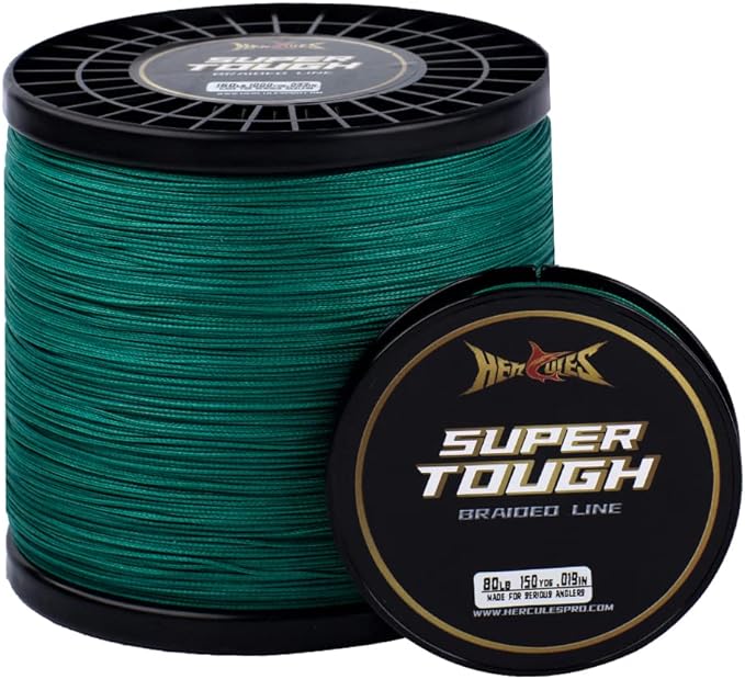 HERCULES Super Tough Braided Fishing Line 4 Strands / 8 Strands, 4lb - 160lb Braid Lines, 150/300/500/1000 Yards for Saltwater