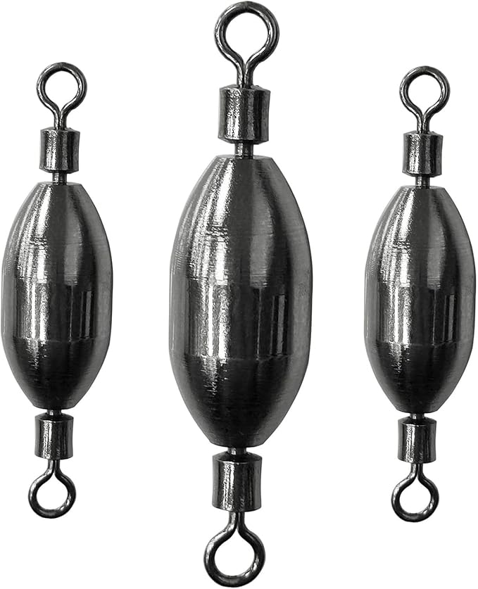 AMYSPORTS Saltwater Fishing Weights Swivel Bullet Sinkers Fishing Weight Brass Fishing Weights Freshwater Bass Sinker Weight with Swivel Rolling