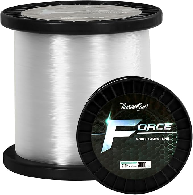 Force Monofilament Fishing Line, Heavy Duty Strong Mono Fishing Wire, Clear Nylon Leader Line