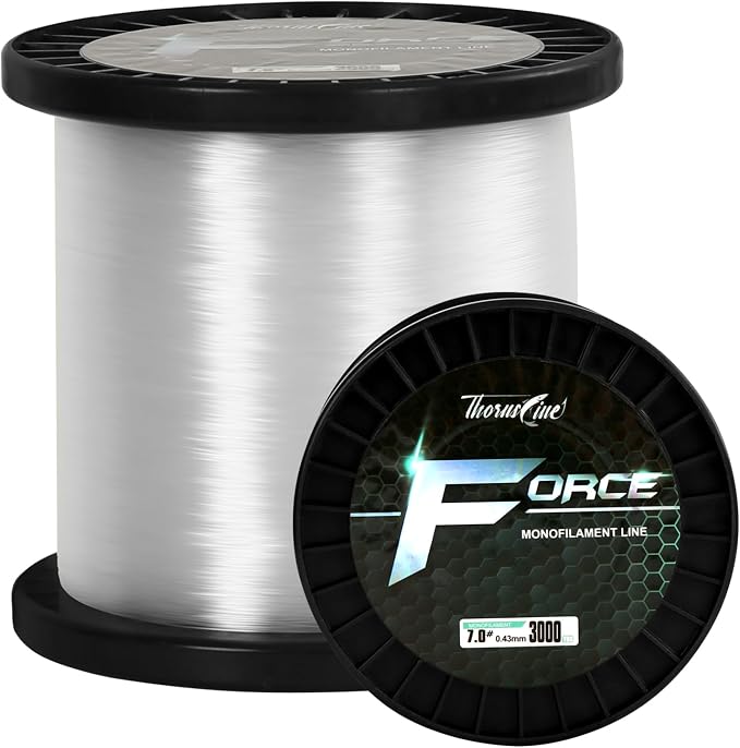 Force Monofilament Fishing Line, Heavy Duty Strong Mono Fishing Wire, Clear Nylon Leader Line