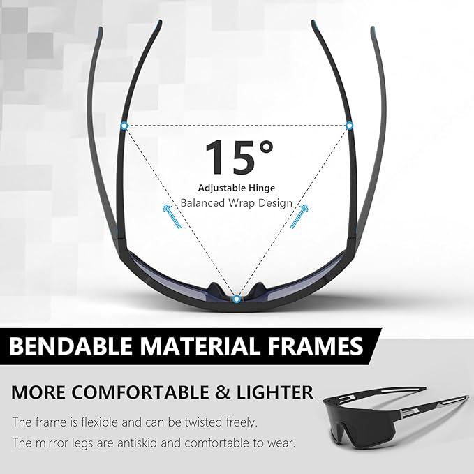 3 Pack Polarized Running Sunglasses for Women Mens Sunglasses UV Protection for Cycling Baseball Fishing