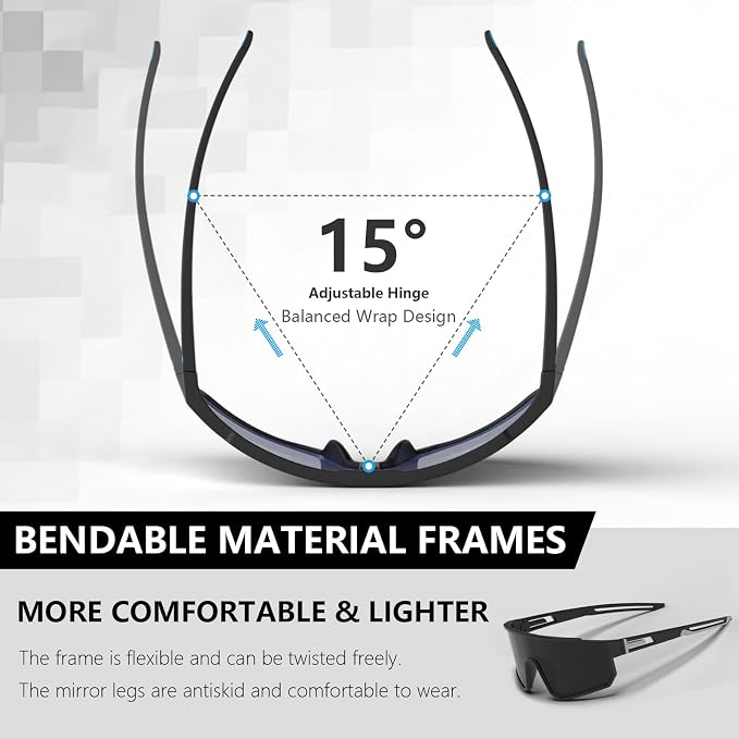 3 Pack Polarized Running Sunglasses for Women Mens Sunglasses UV Protection for Cycling Baseball Fishing