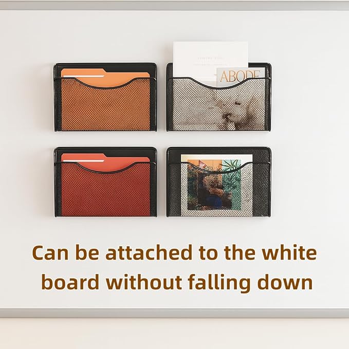 Magnetic Wall File Organizer,Hanging Wall Mounted File Folder Binder Holder Mail Organizer for Office,Home and School Supplies