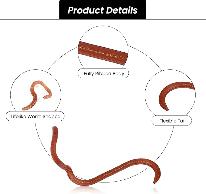 FLEXMAN Fishing Soft Lure, 10cm Elasticity Lifelike Worm Earthworm Bait, Fishing Lure Baits with Box for Fishermen Fishing