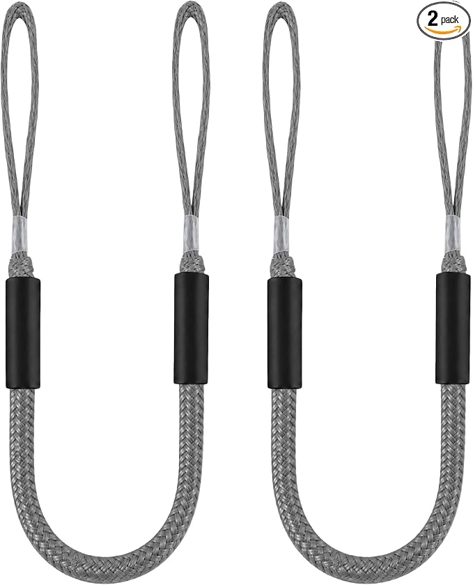 Boat Bungee Dock Lines, Scratch-Free Loop Ends Mooring Rope, Shock Absorbing Pontoon Tie Down Accessories Compatible with Models for Jet Ski（3ft-2 Pack-Gray）