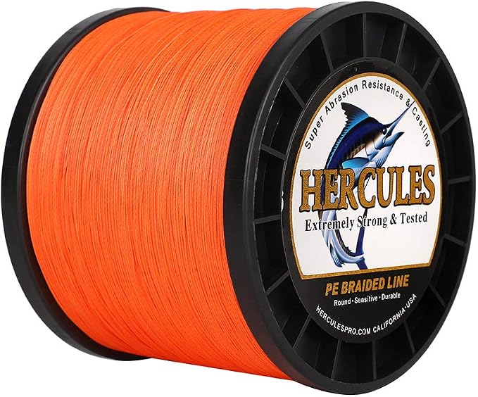 HERCULES Cost-Effective Super Strong 4 Strands Braided Fishing Line 6LB to 100LB Test for Salt-Water, 109/328 / 547/1094 Yards (100M / 300M / 500M / 1000M), Diam# 0.08MM - 0.55MM, Hi-Grade