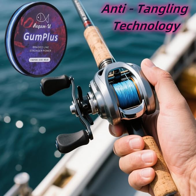 GumMAX 545/1093/1640yds 5-100LB 8X Braided Fishing Line Abrasion Resistant Superline Zero Stretch & Smaller Diameter Confuse & Never Fade in Saltwater and Freshwater