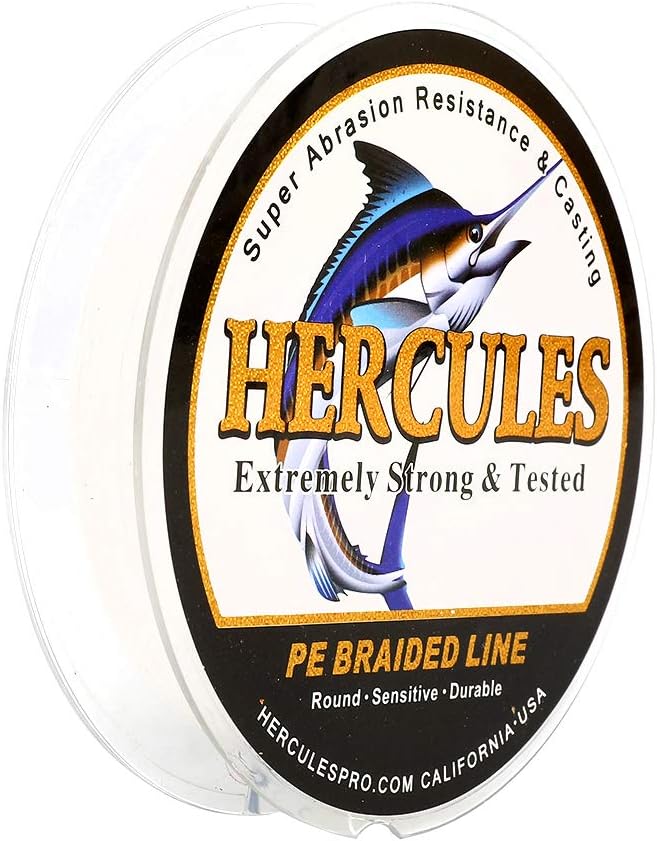 HERCULES Cost-Effective Super Strong 4 Strands Braided Fishing Line 6LB to 100LB Test for Salt-Water, 109/328 / 547/1094 Yards (100M / 300M / 500M / 1000M), Diam# 0.08MM - 0.55MM, Hi-Grade