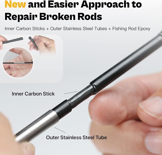 Fishing Rod Repair Kit Complete, Easy&Quick Approach to Repair Broken Fishing Pole with Epoxy Glue
