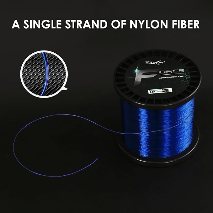 Force Monofilament Fishing Line, Heavy Duty Strong Mono Fishing Wire, Clear Nylon Leader Line