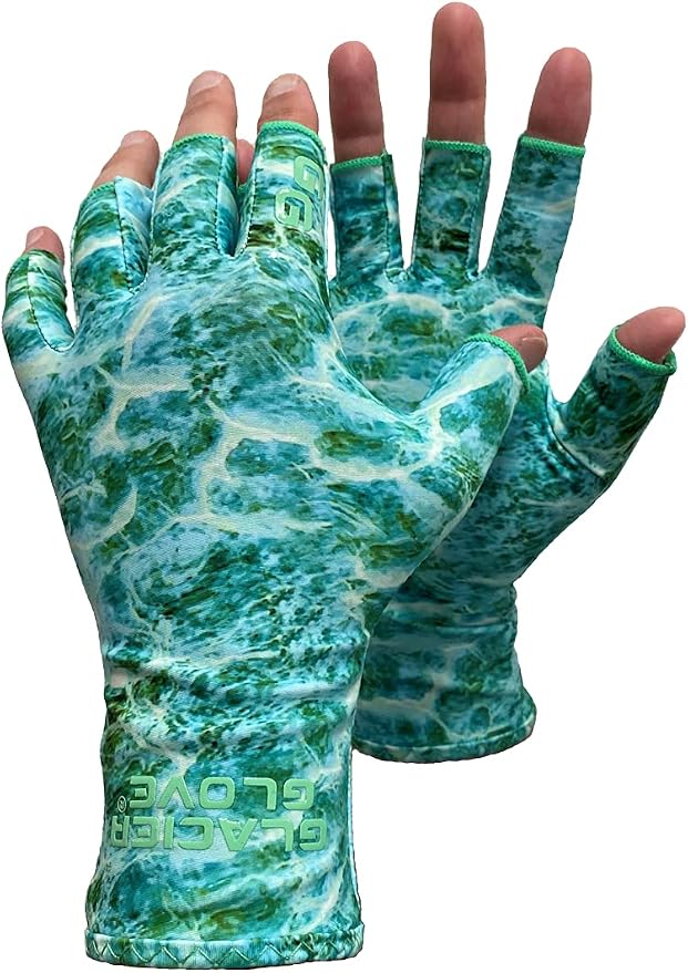 Glacier Glove Islamorada 50+ Sun Protection Durable Lightweight Breathable Quick-Dry Fingerless Outdoor Fishing Sun Glove