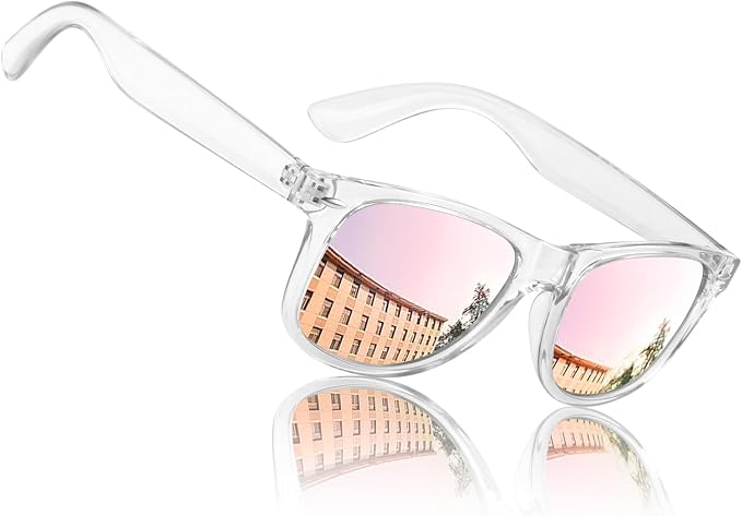 Sunier Polarized Sunglasses for Men and Women, Retro Square Matte Finish UV400 Protection Shades for Driving, Fishing