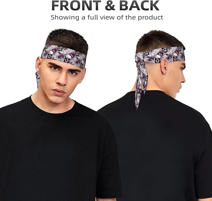 Sports Tie Headbands for Men Women, Adjustable Ninja Karate Head Band Headband for Basketball, Running, Tennis, Yoga