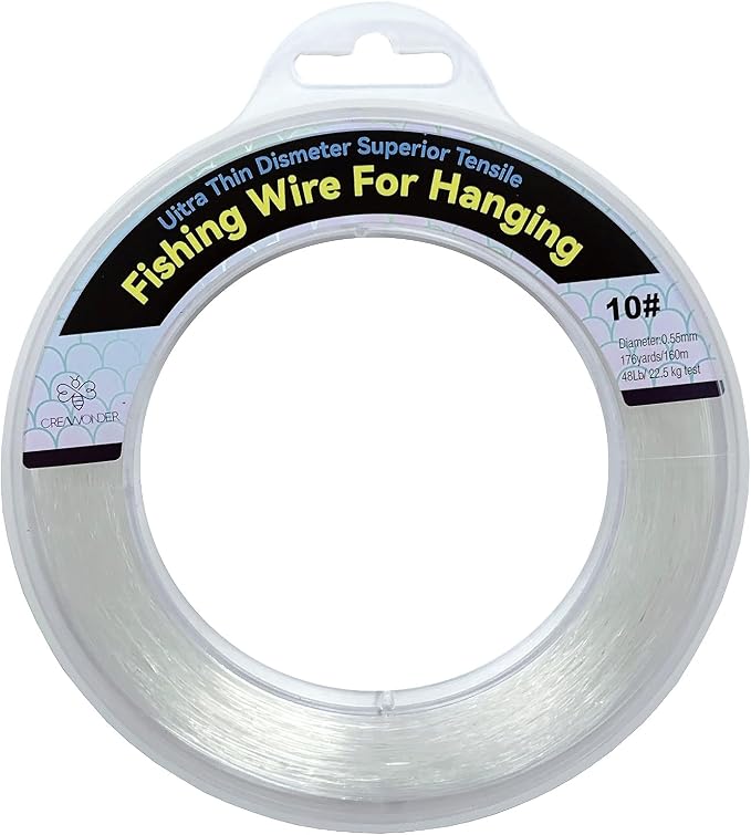 Clear Fishing Wire, Monofilament Fishing Line, Clear String for Hanging, Invisible Strong Wire Nylon Thread for Hanging Balloon Garland Picture Decorations