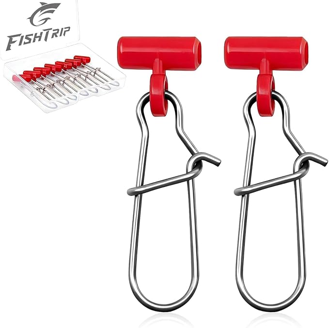 FishTrip Sinker Slides for Fishing Rigs - 25/50/100pcs Duo Lock Snaps for Fishing Line Heavy Duty Weights Sinkers Saltwater Connector Accessories