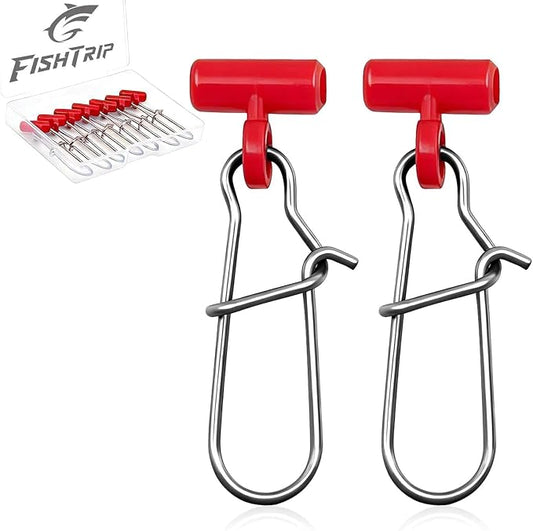 FishTrip Sinker Slides for Fishing Rigs - 25/50/100pcs Duo Lock Snaps for Fishing Line Heavy Duty Weights Sinkers Saltwater Connector Accessories