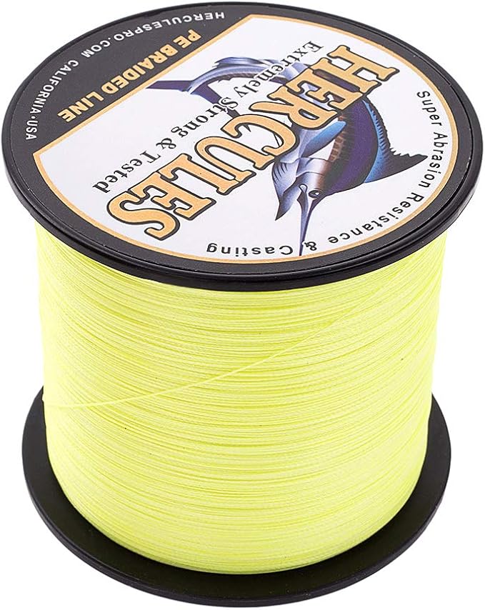 HERCULES Cost-Effective Super Strong 4 Strands Braided Fishing Line 6LB to 100LB Test for Salt-Water, 109/328 / 547/1094 Yards (100M / 300M / 500M / 1000M), Diam# 0.08MM - 0.55MM, Hi-Grade