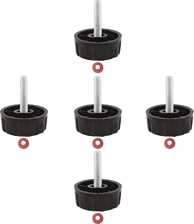 Waziaqoc 5pcs Universal Fishing Reel Handle Screw Caps, Black Screws Nuts Caps for Fishing Reel Knobs, Fishing Tools for Spinning Reel Crank Power Handle Grip