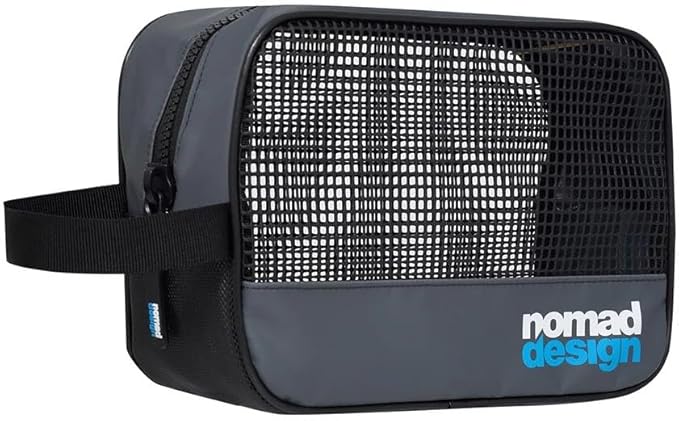 Nomad Design Splash Bag – Waterproof Wash‑Down Lure Bag with Drainage Mesh, Heavy‑Duty Zip & Mesh Window, Small