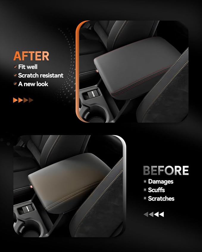 CDEFG for Subaru Forester 2025 2026 Center Console Cover Armrest Box Cover for Forester (Premium, Sport, Limited, Touring Trims) Accessories Console Arm Rest Protector Red Line