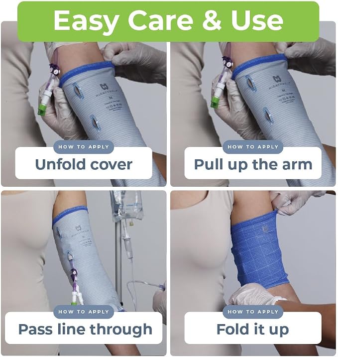 Mighty Well PICCPerfect PICC Line Cover: Soft Touch Double Layer PICC Line Arm Cover | Solid Slate, X-Small