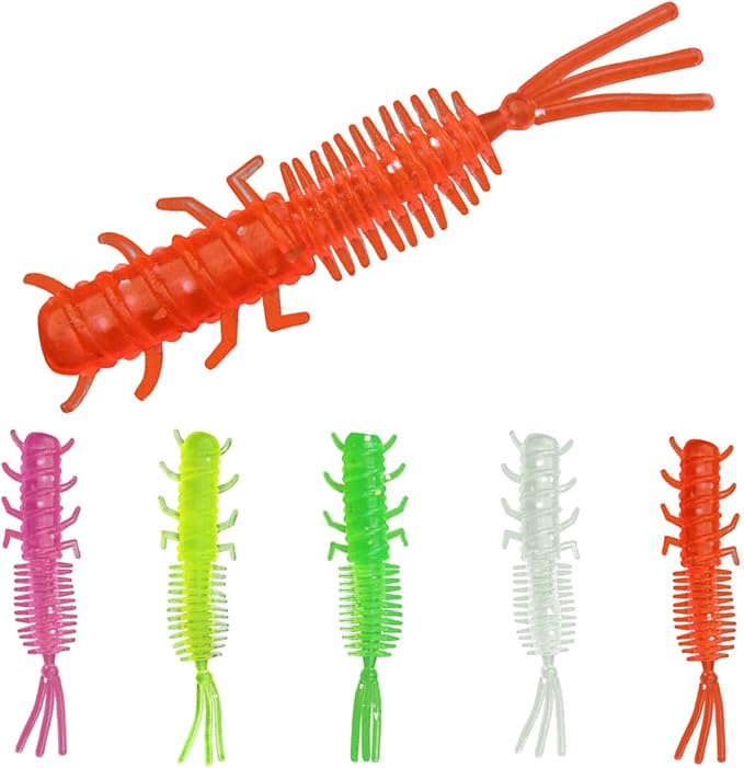 75pcs Crappie Lures Kit - Soft Plastic Coloured Crappie & Panfish Shad Baits