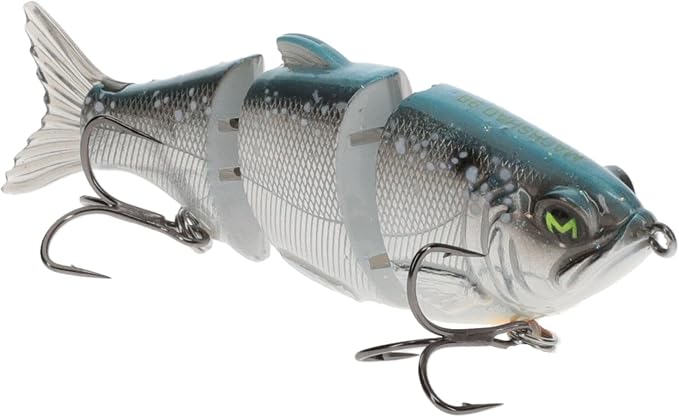 Lew's MachShad Fishing Lure, Lipless Jointed Swimbait, Realistic Swimming Action, Slow Sinking, Size 4 Mustad KVD Elite Short Triple Grip Treble Hooks