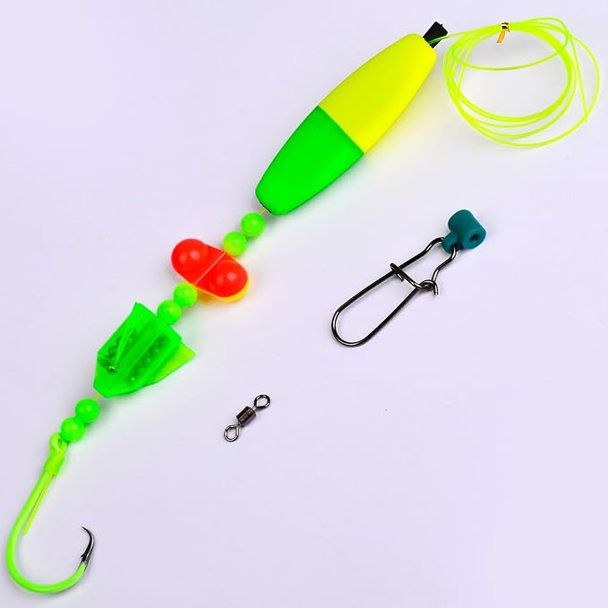 PROBEROS Catfish Fishing Rigs - Bank Fishing Set with 5pcs/Set, 6/0, 8/0, 10/0 Circle Hooks Circle Hooks, High Visibility, Ready to Use Catfish Rigs