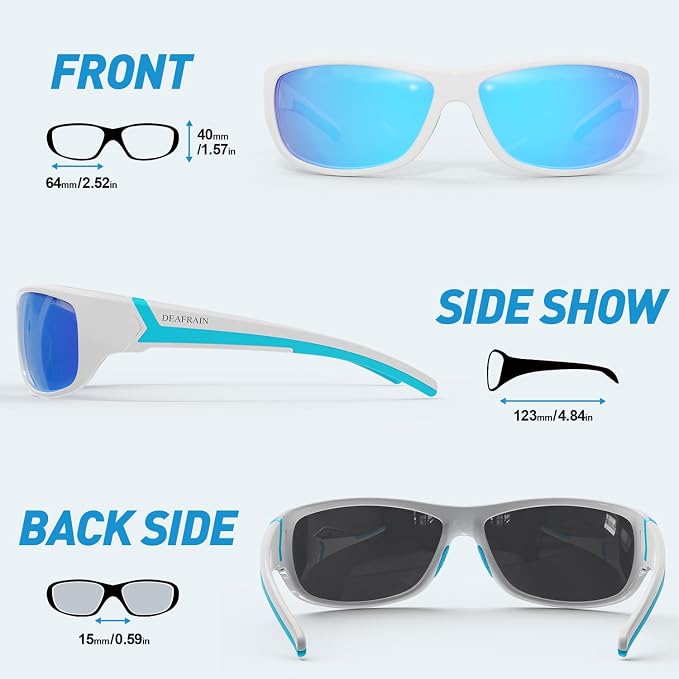 DEAFRAIN Polarized Sports Sunglasses for Men Women Driving Fishing Cycling Running UV Protection