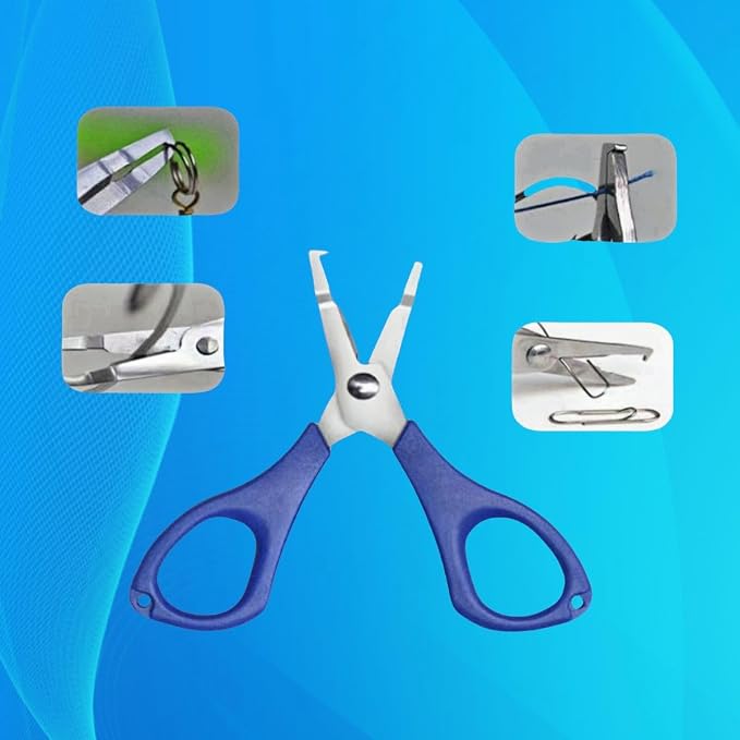 Fishing Needle Nose Pliers, Stainless Steel Fish Pliers and Scissors Set with Sheath Lanyard, Hook Remover Split Ring Tools, Aboda Fishing Gear Fresh & Saltwater Fishing Tool Kit