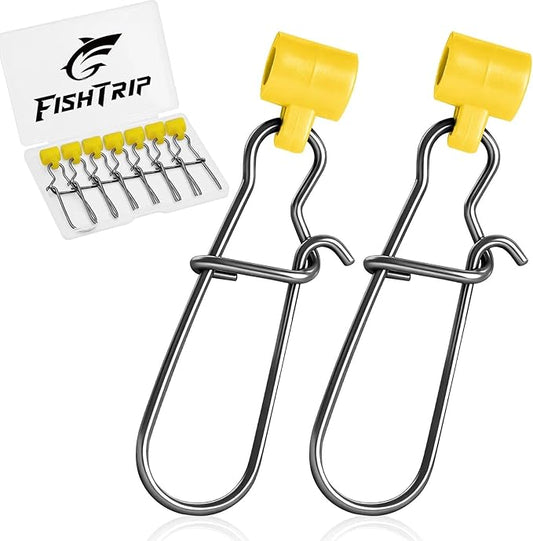 FishTrip Sinker Slides for Fishing Rigs - 25/50/100pcs Duo Lock Snaps for Fishing Line Heavy Duty Weights Sinkers Saltwater Connector Accessories