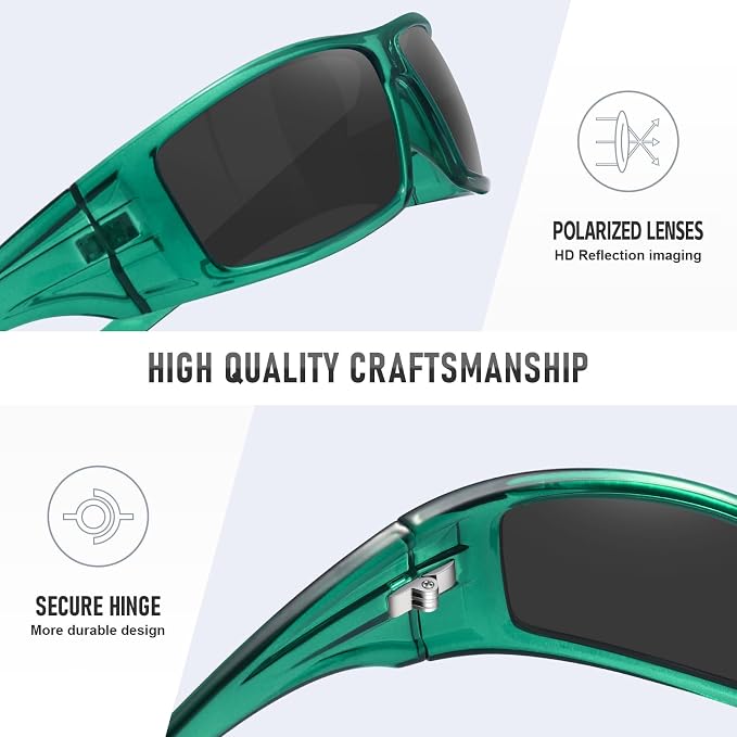 Polarized Sports Sunglasses for Men Women Unbreakable Frame Cycling Fishing Wrap Around Sunglasses UV400 Protection